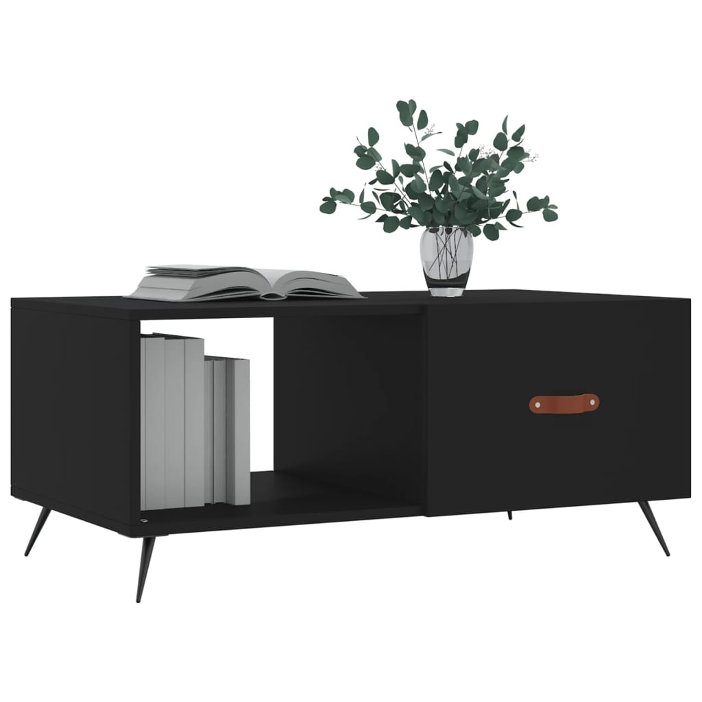 sofabord 90x50x40 cm konstrueret træ sort