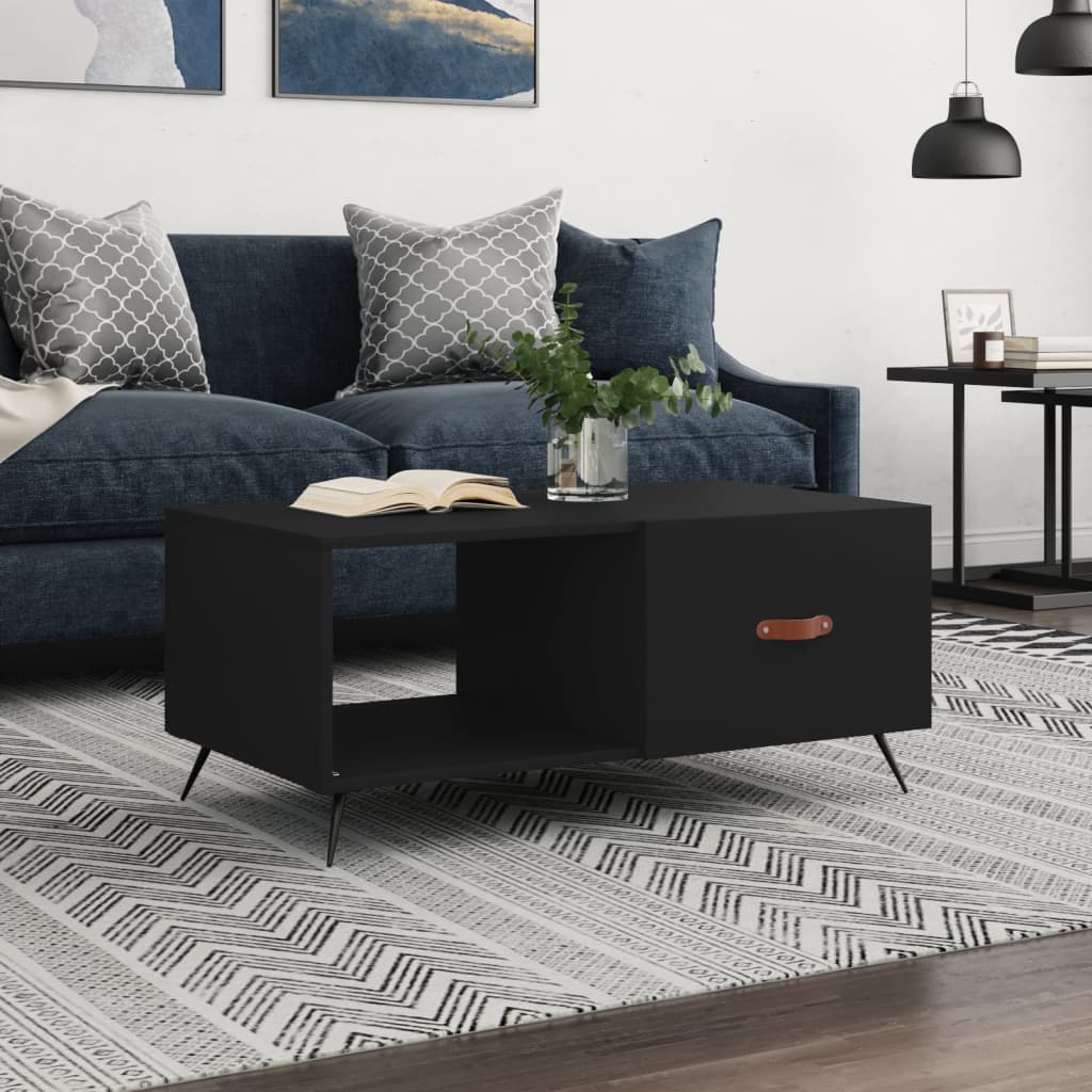 sofabord 90x50x40 cm konstrueret træ sort