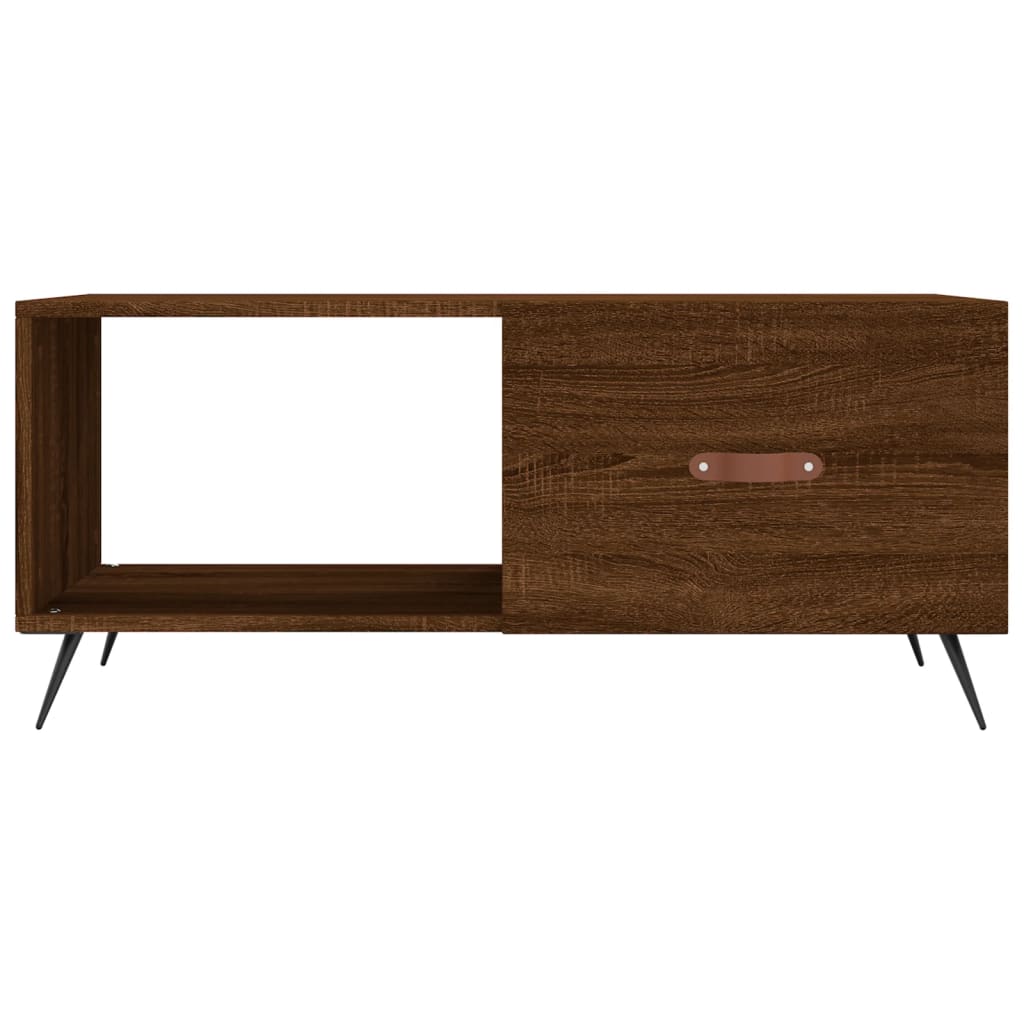 sofabord 90x50x40 cm konstrueret træ brun egetræsfarve