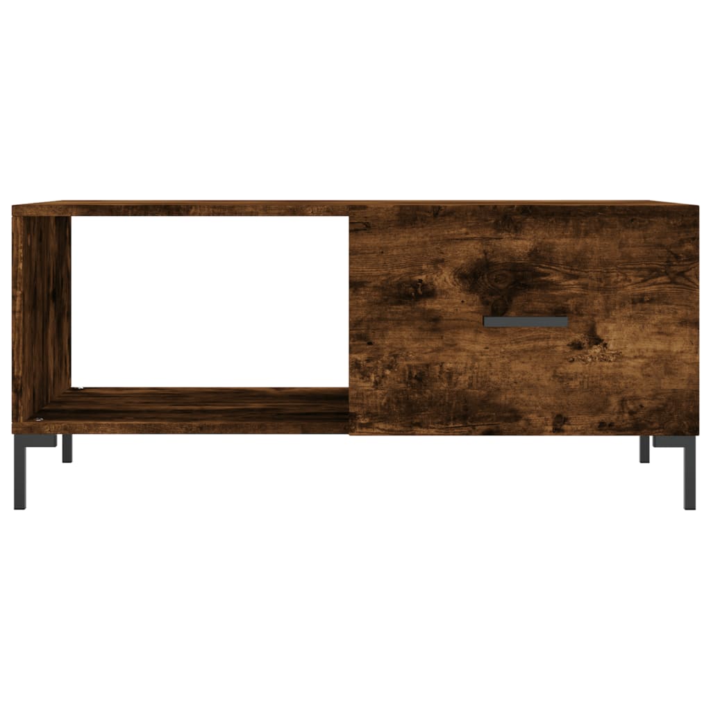sofabord 90x50x40 cm konstrueret træ røget egetræsfarve