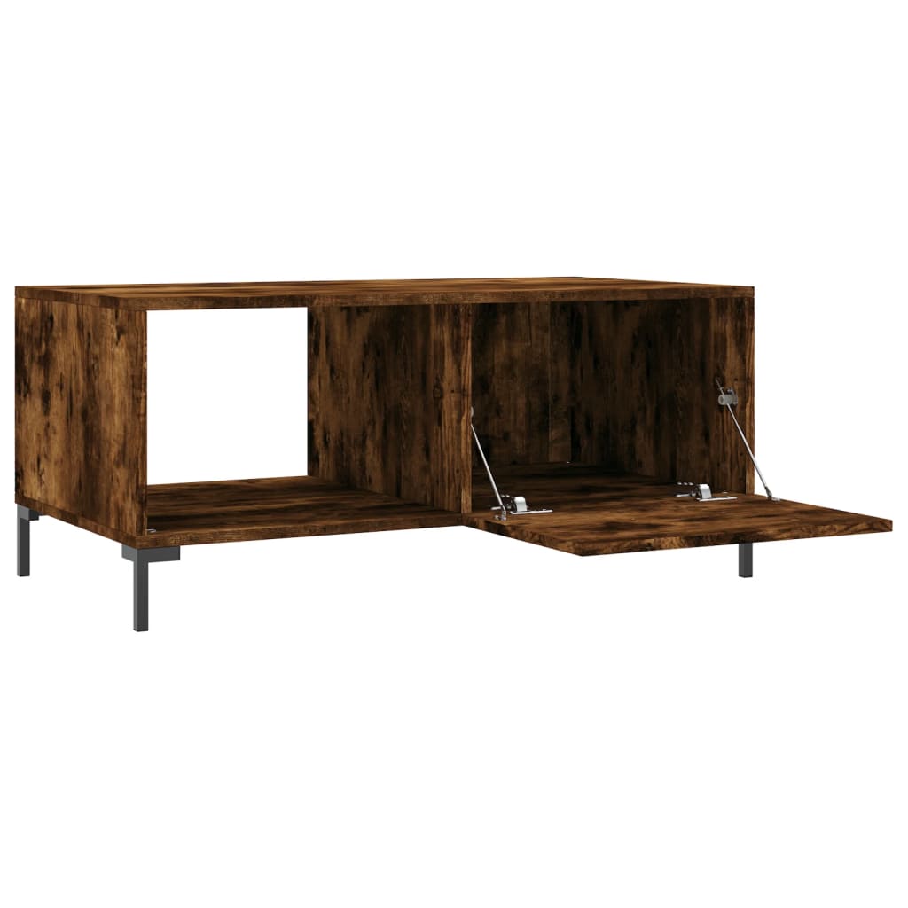 sofabord 90x50x40 cm konstrueret træ røget egetræsfarve
