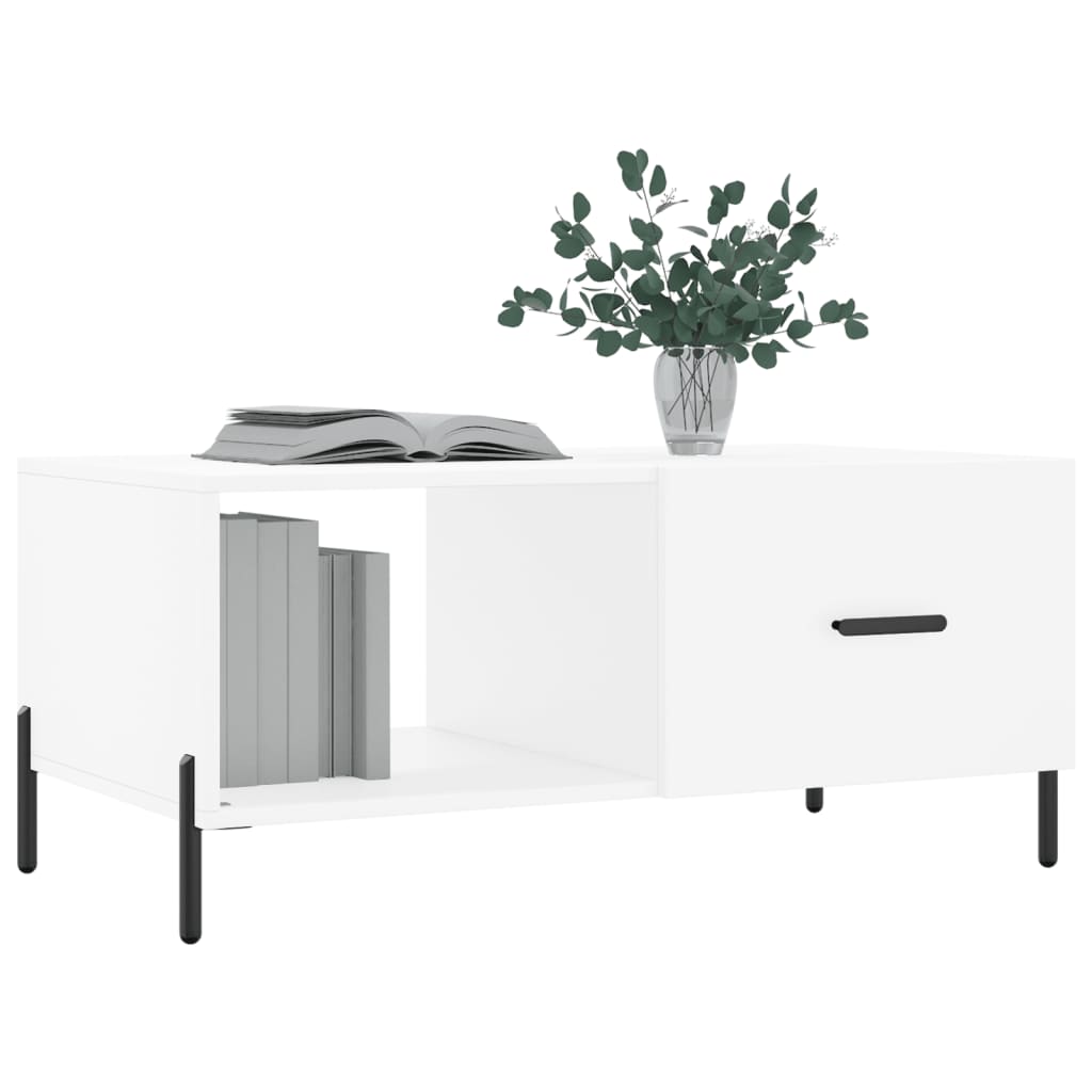 sofabord 90x50x40 cm konstrueret træ hvid