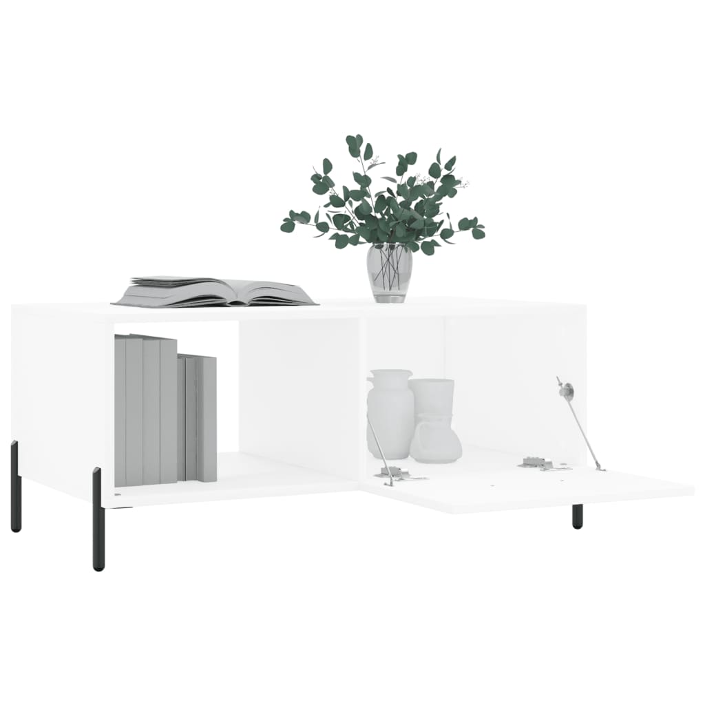 sofabord 90x50x40 cm konstrueret træ hvid