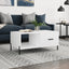 sofabord 90x50x40 cm konstrueret træ hvid