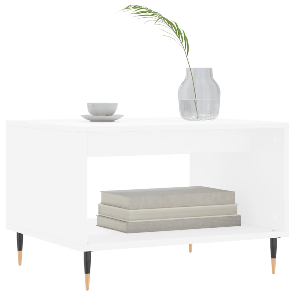 sofabord 60x50x40 cm konstrueret træ hvid