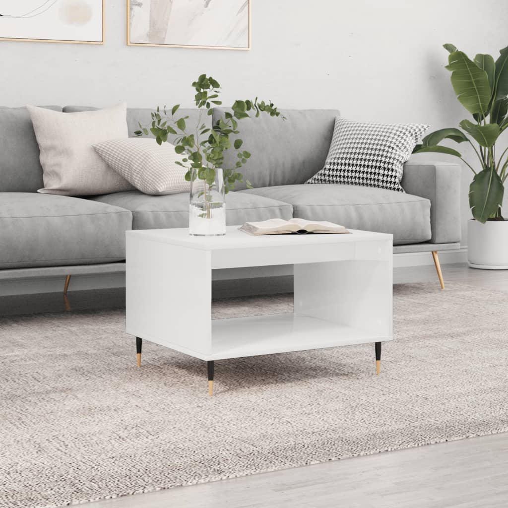sofabord 60x50x40 cm konstrueret træ hvid