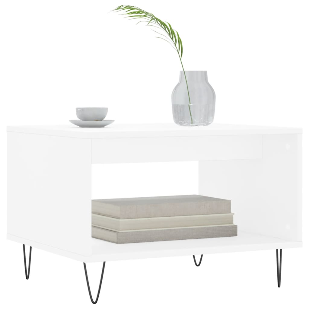 sofabord 60x50x40 cm konstrueret træ hvid