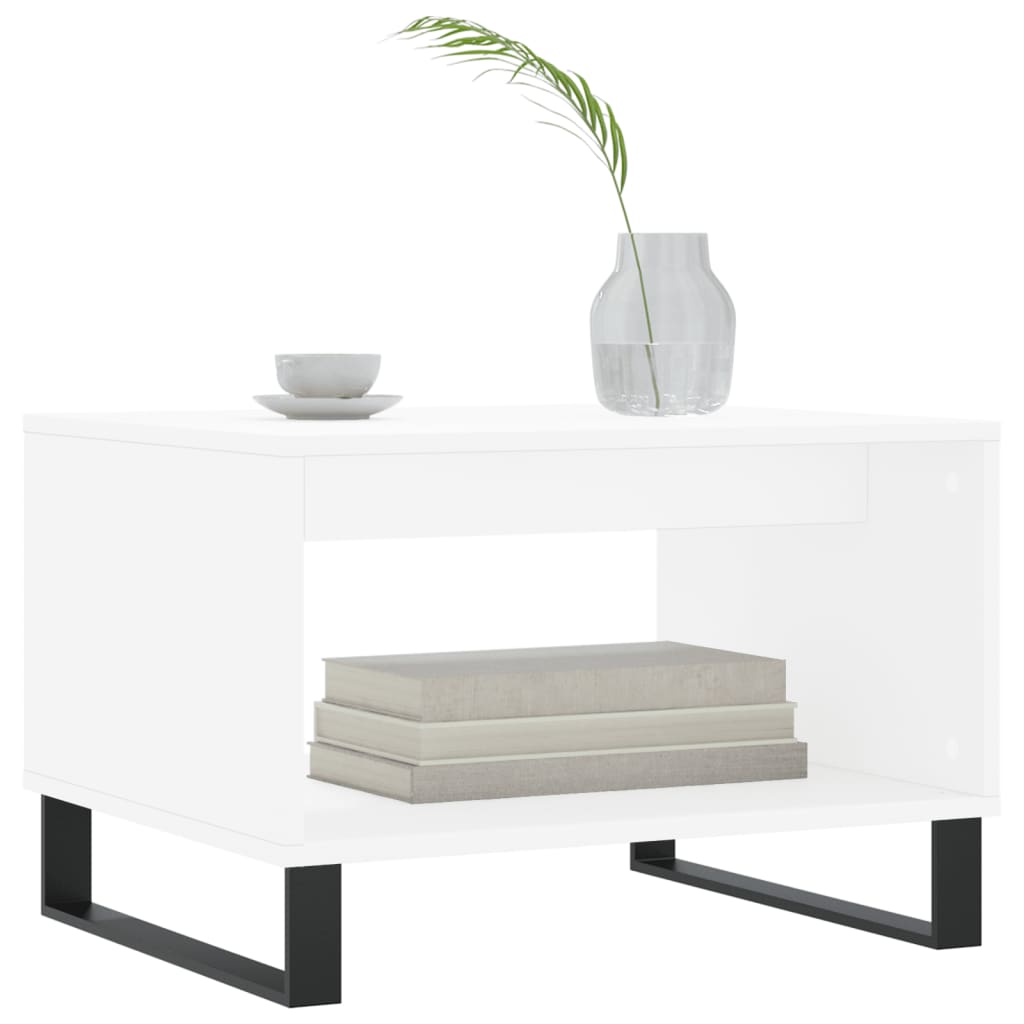 sofabord 60x50x40 cm konstrueret træ hvid