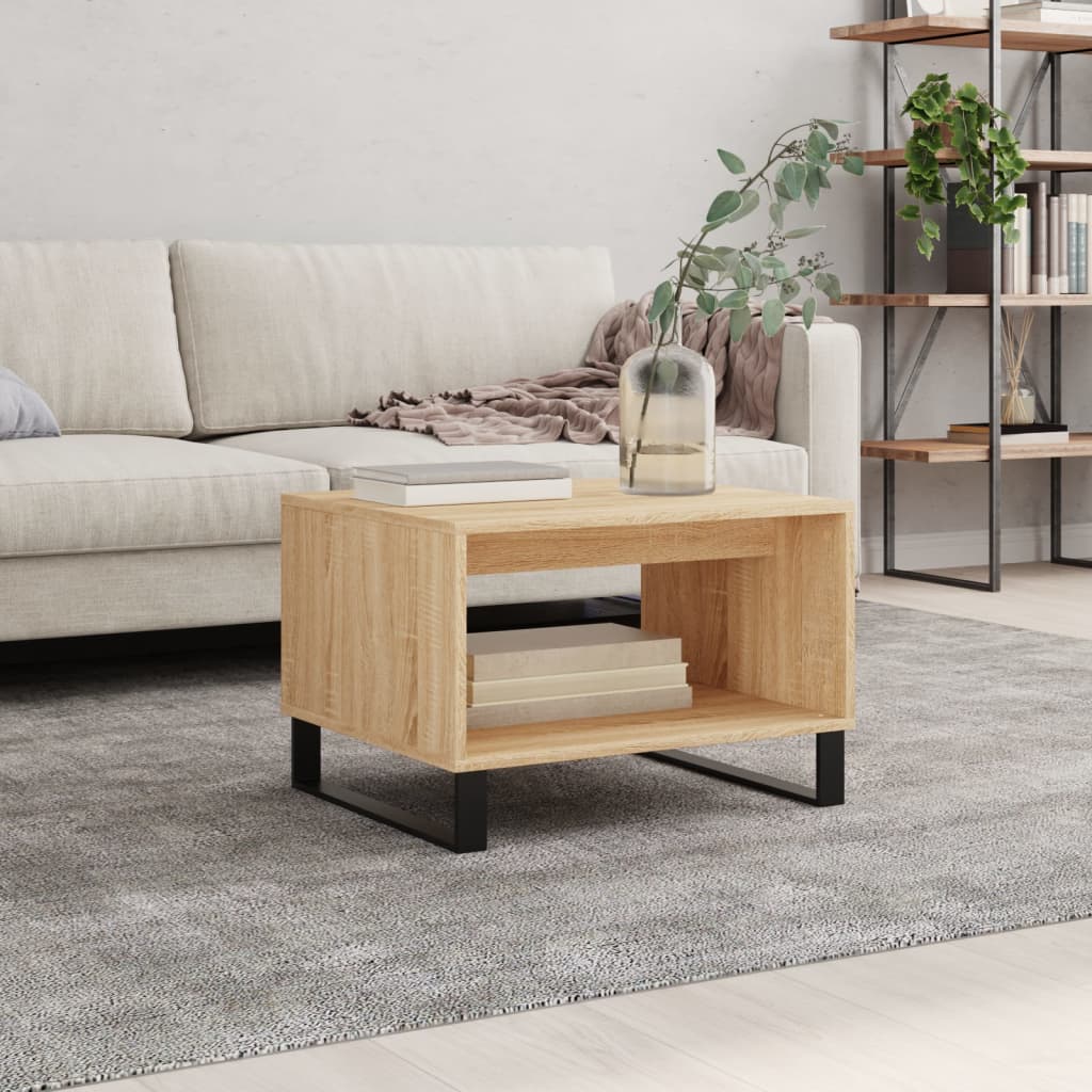 sofabord 60x50x40 cm konstrueret træ sonoma-eg