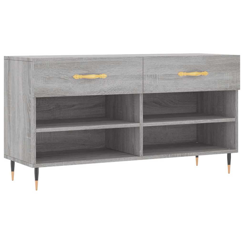 skobænk 102x35x55 cm konstrueret træ grå sonoma-eg