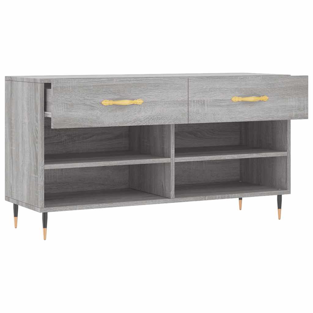 skobænk 102x35x55 cm konstrueret træ grå sonoma-eg