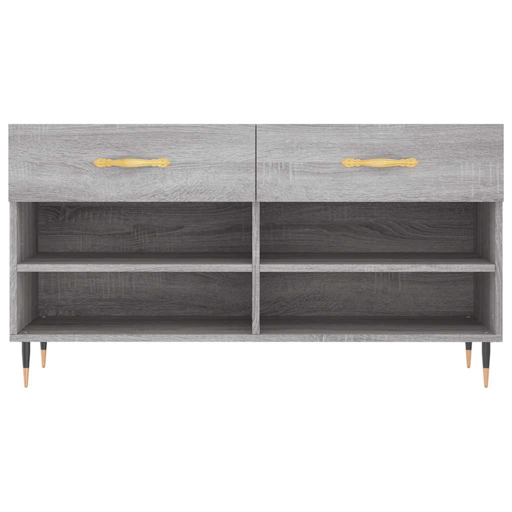 skobænk 102x35x55 cm konstrueret træ grå sonoma-eg