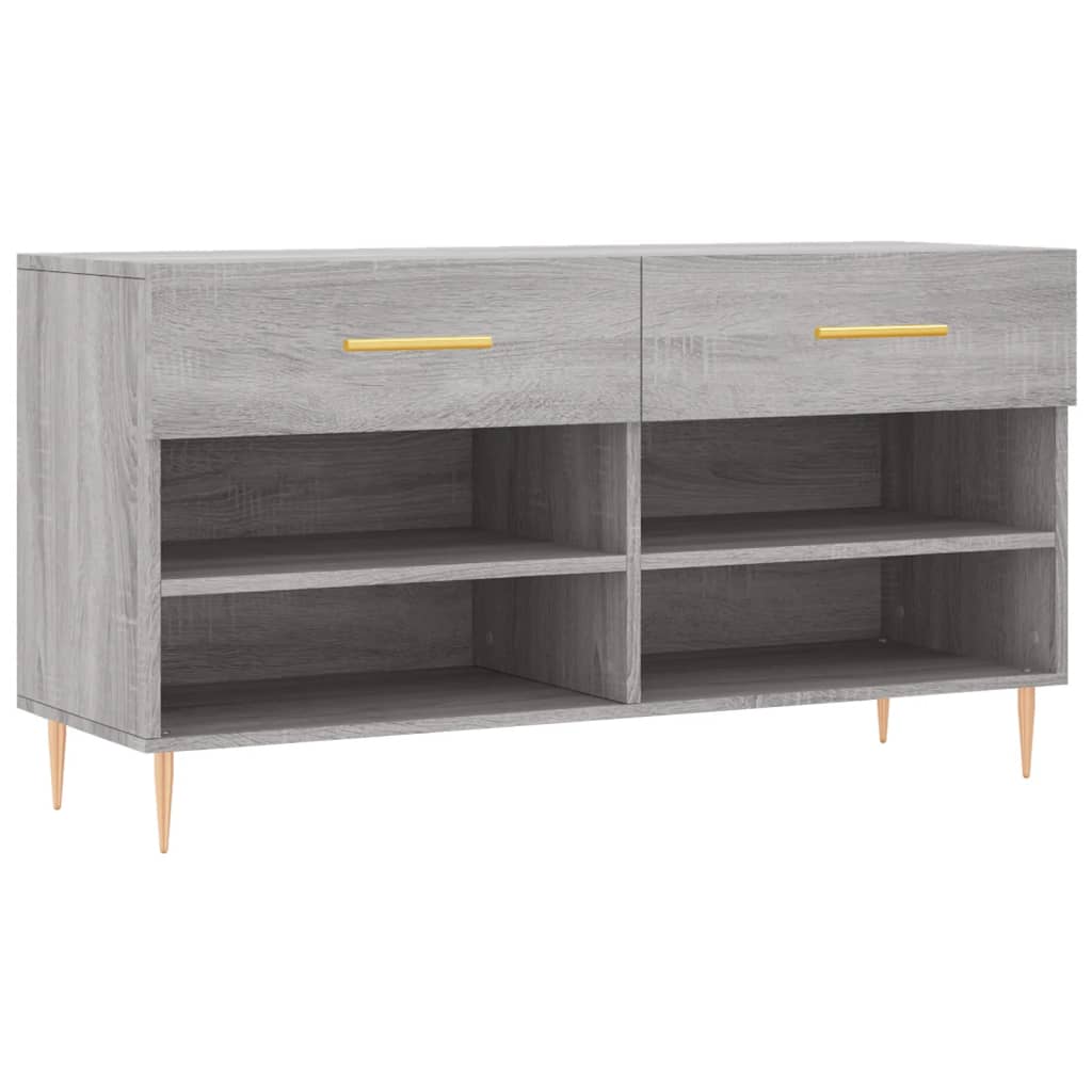 skobænk 102x35x55 cm konstrueret træ grå sonoma-eg