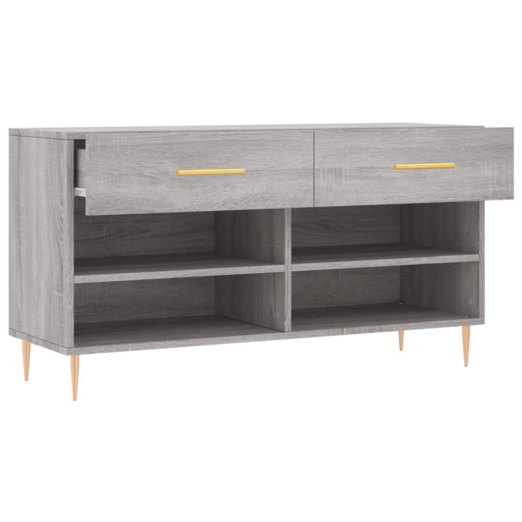 skobænk 102x35x55 cm konstrueret træ grå sonoma-eg