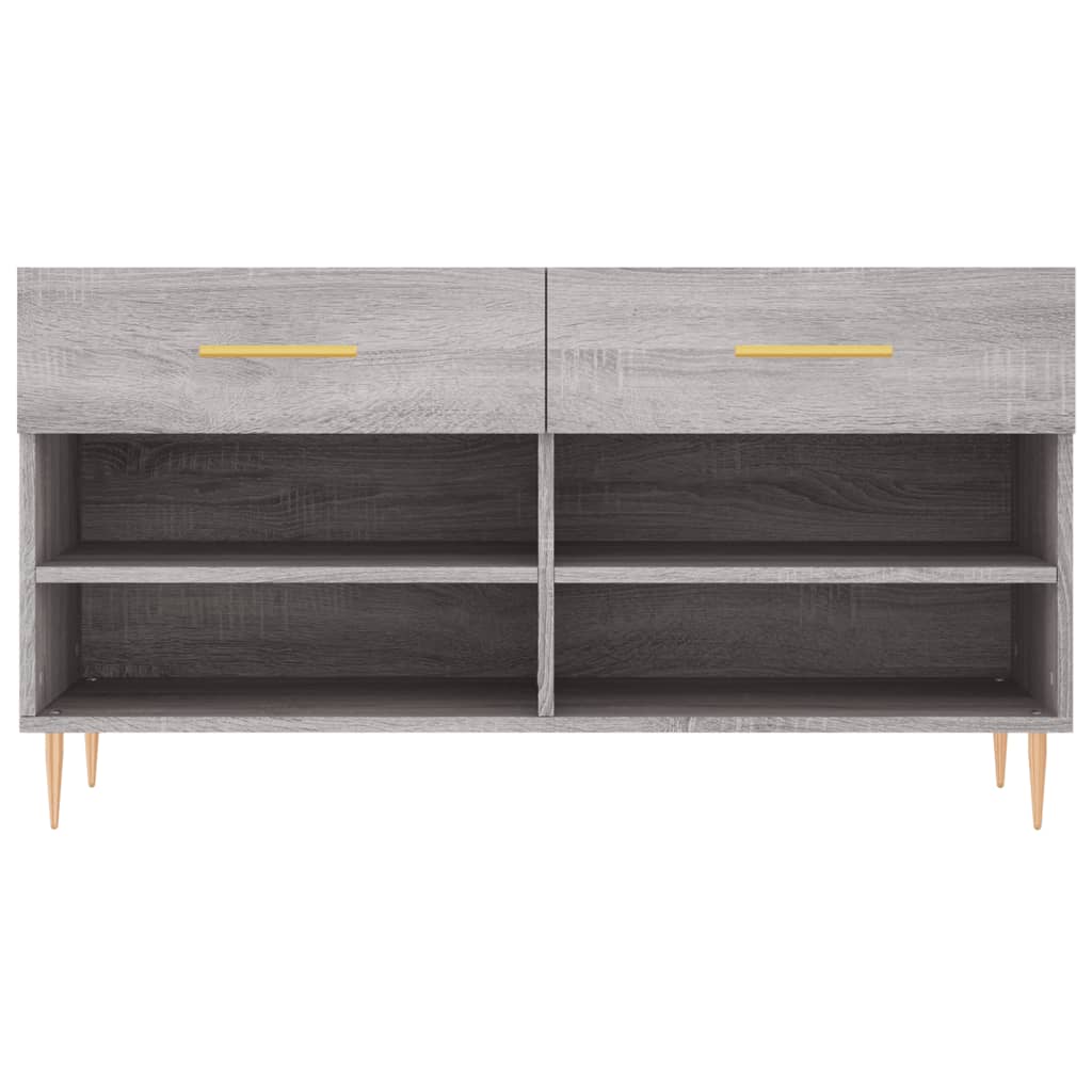 skobænk 102x35x55 cm konstrueret træ grå sonoma-eg