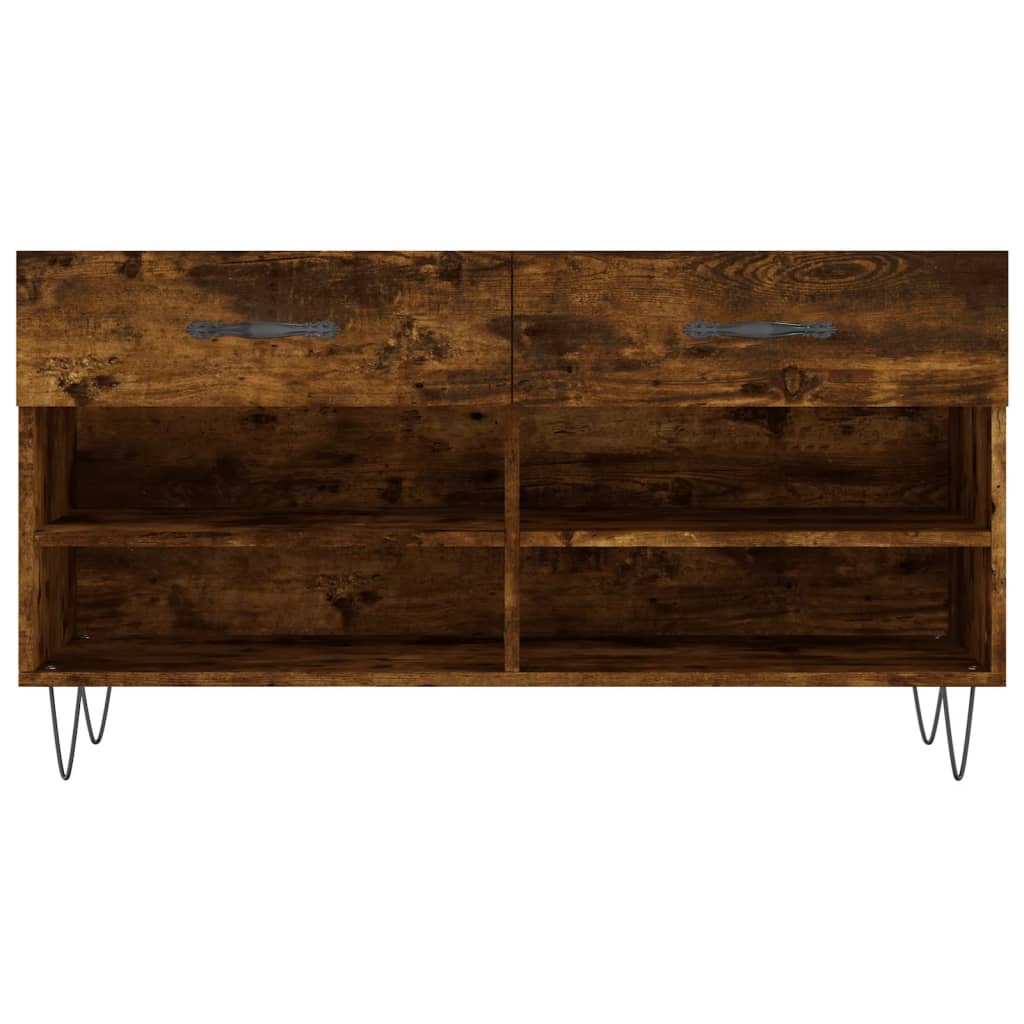 skobænk 102x35x55 cm konstrueret træ røget egetræsfarve
