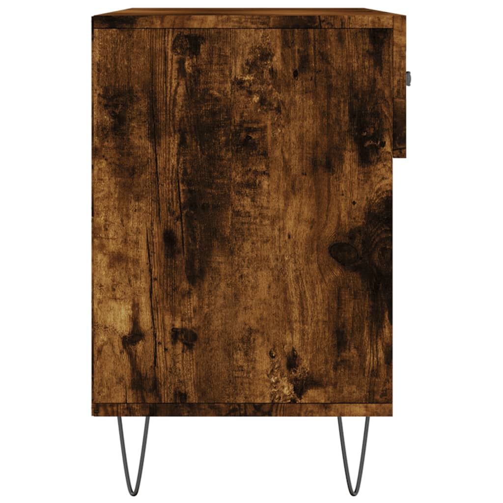 skobænk 102x35x55 cm konstrueret træ røget egetræsfarve