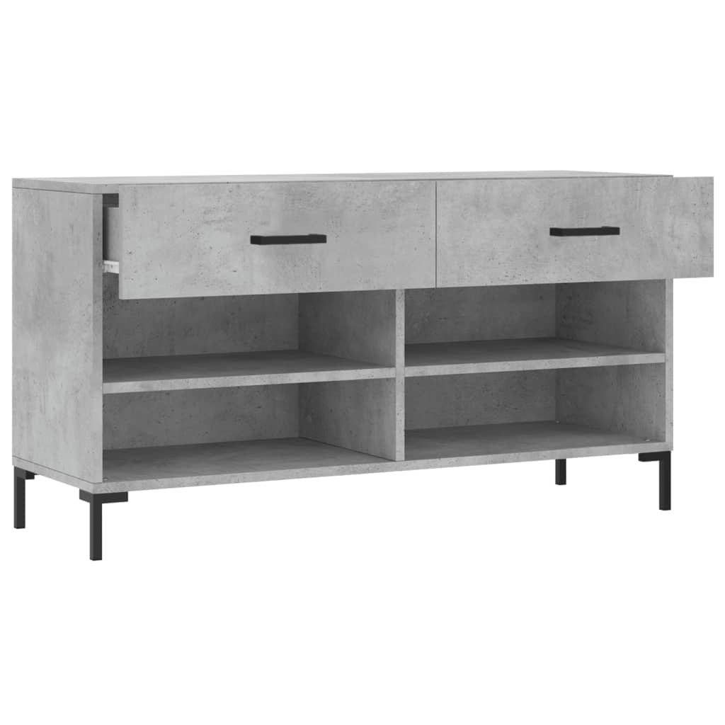 skobænk 102x35x55 cm konstrueret træ betongrå