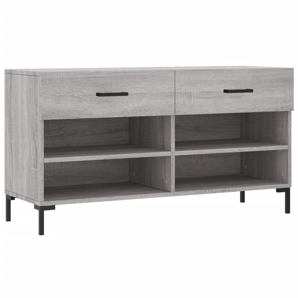 skobænk 102x35x55 cm konstrueret træ grå sonoma-eg