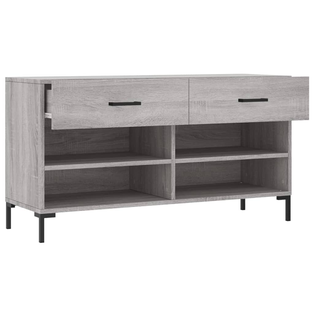 skobænk 102x35x55 cm konstrueret træ grå sonoma-eg