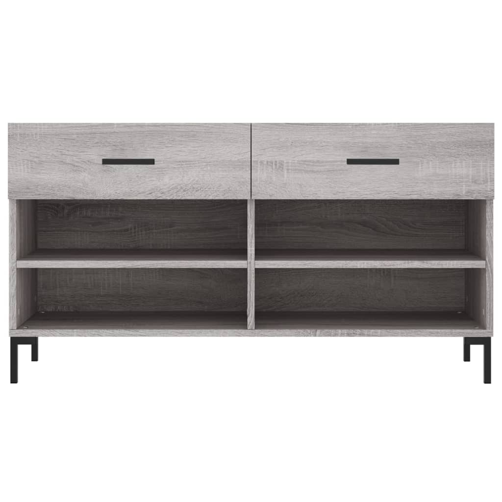 skobænk 102x35x55 cm konstrueret træ grå sonoma-eg