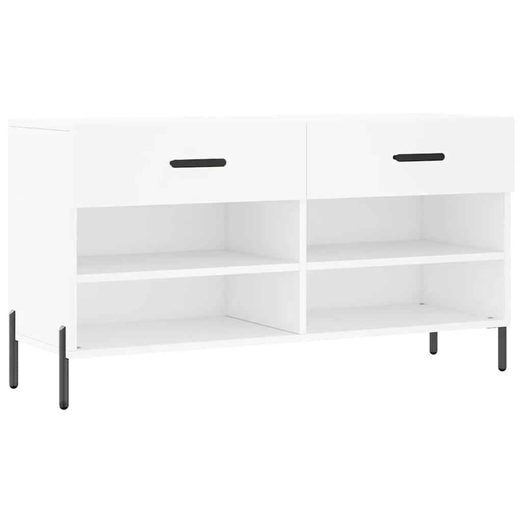 skobænk 102x35x55 cm konstrueret træ hvid
