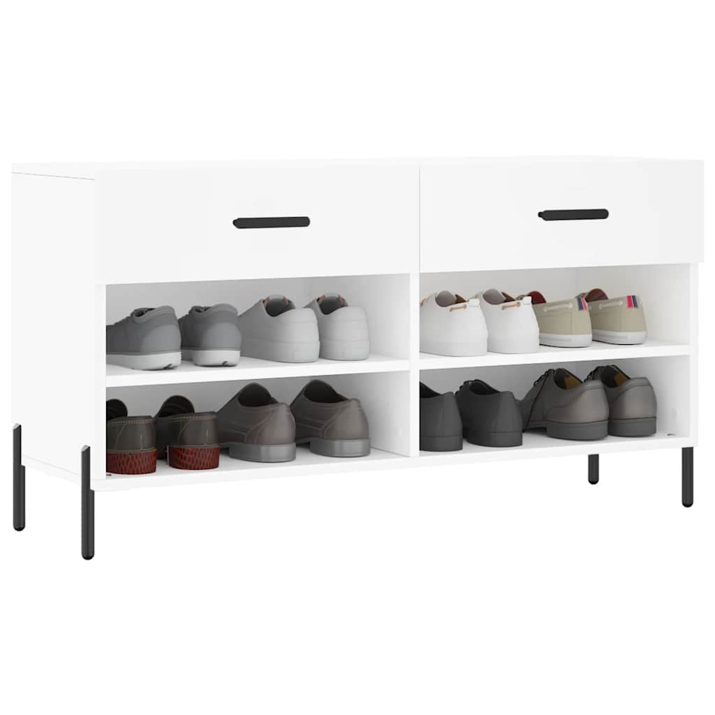 skobænk 102x35x55 cm konstrueret træ hvid