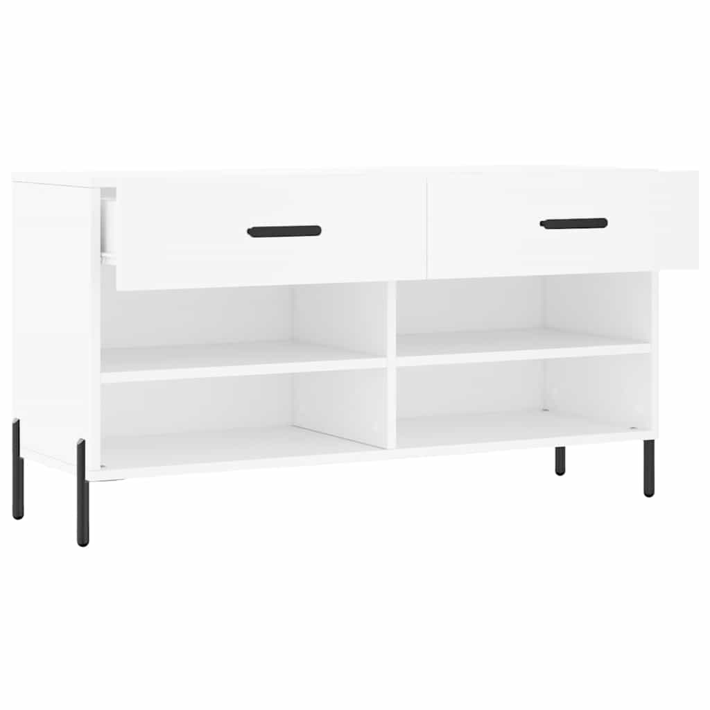skobænk 102x35x55 cm konstrueret træ hvid