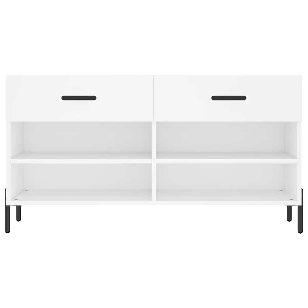 skobænk 102x35x55 cm konstrueret træ hvid