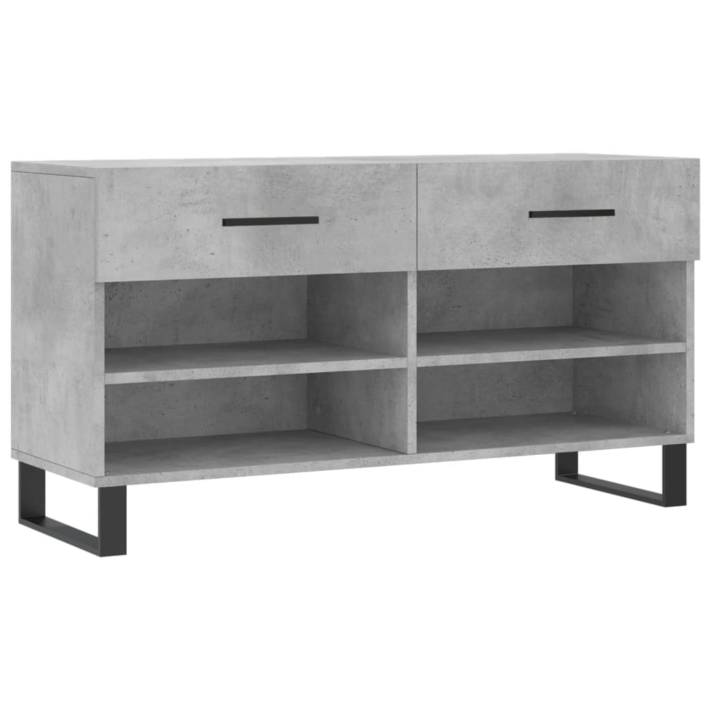 skobænk 102x35x55 cm konstrueret træ betongrå
