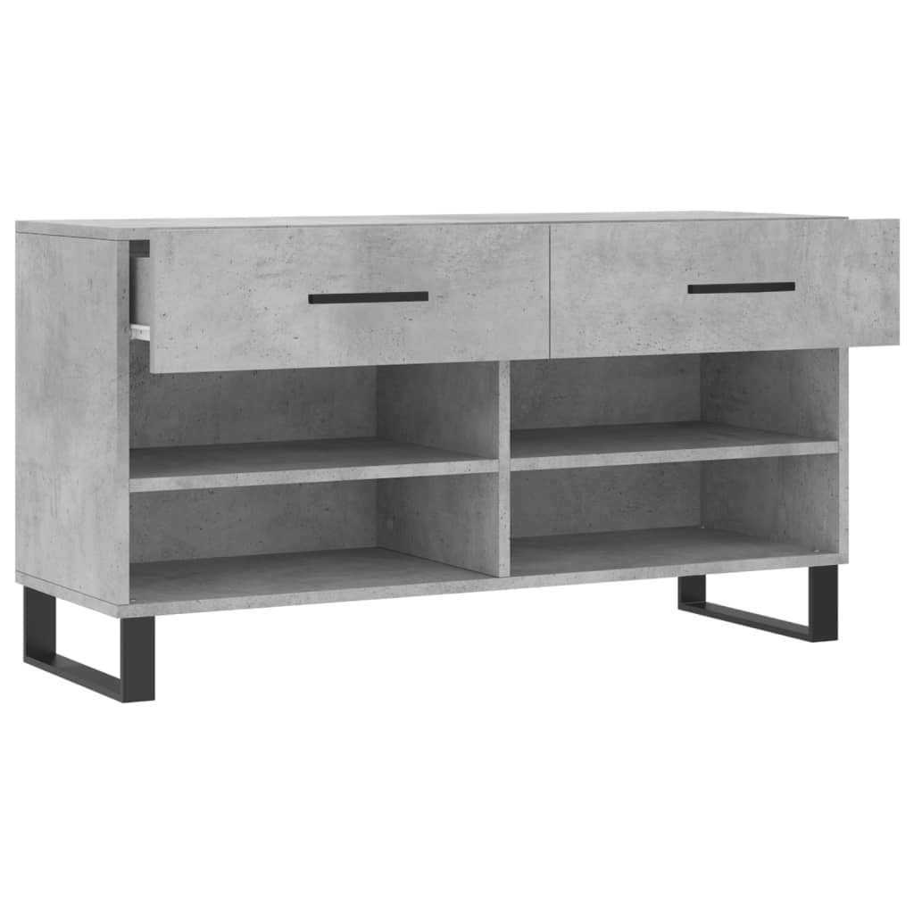 skobænk 102x35x55 cm konstrueret træ betongrå