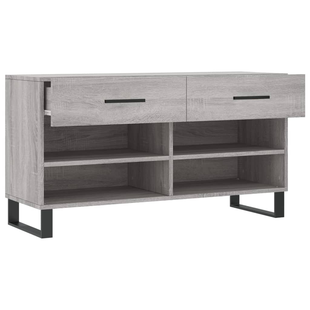 skobænk 102x35x55 cm konstrueret træ grå sonoma-eg
