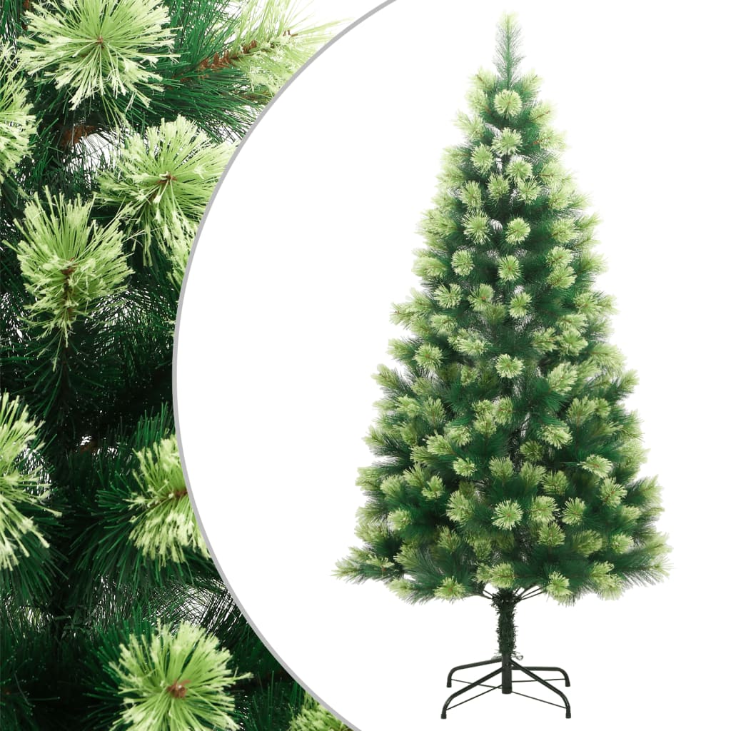 kunstigt juletræ med juletræsfod 150 cm hængslet