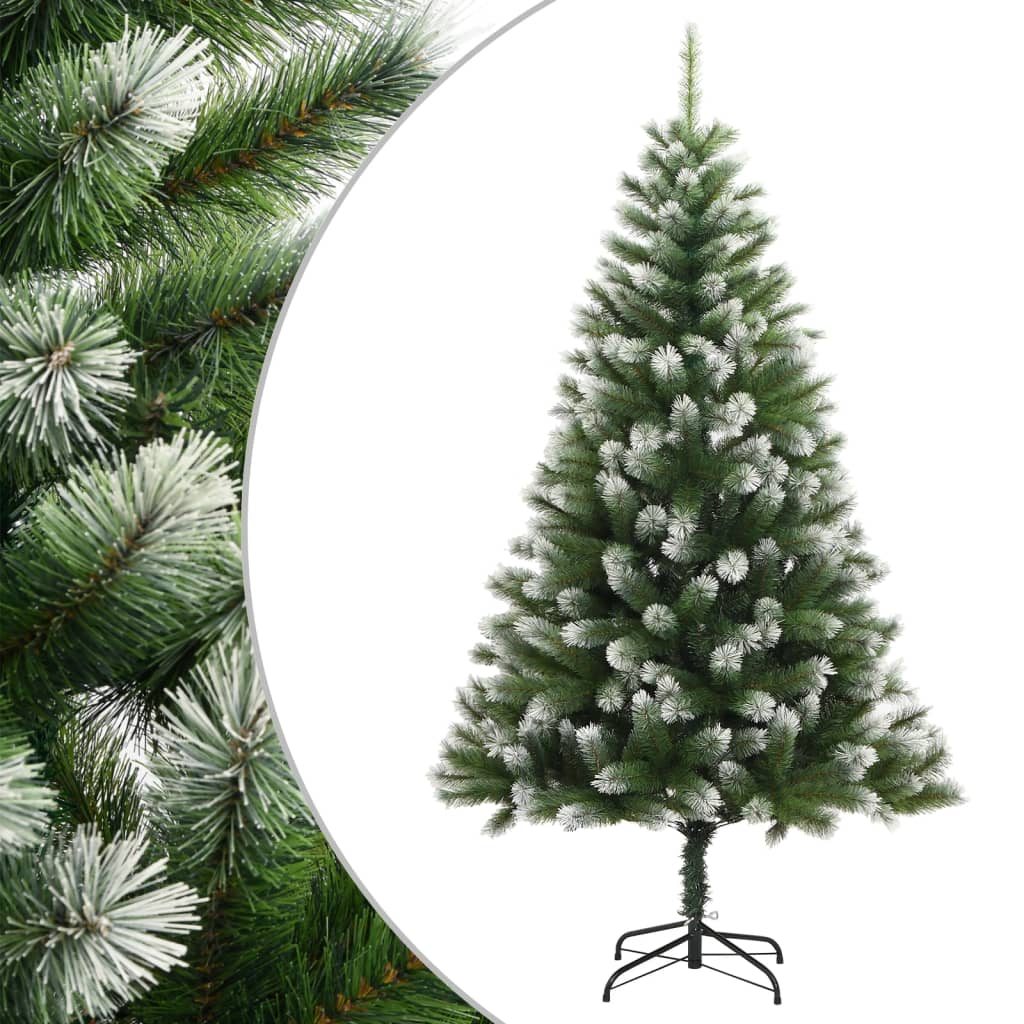 kunstigt juletræ med sne 180 cm hængslet