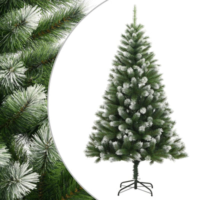 kunstigt juletræ med sne 210 cm hængslet