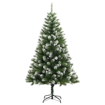 kunstigt juletræ med sne 210 cm hængslet