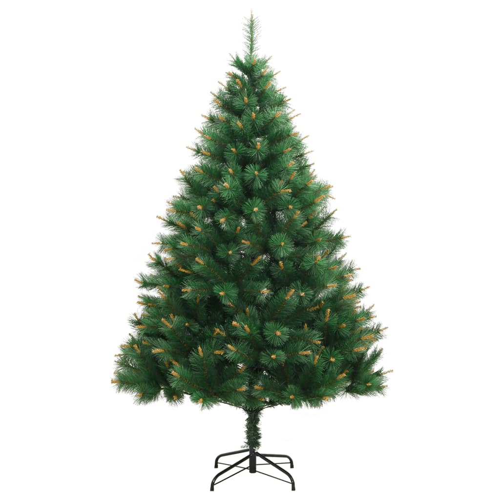 kunstigt juletræ med juletræsfod 150 cm hængslet