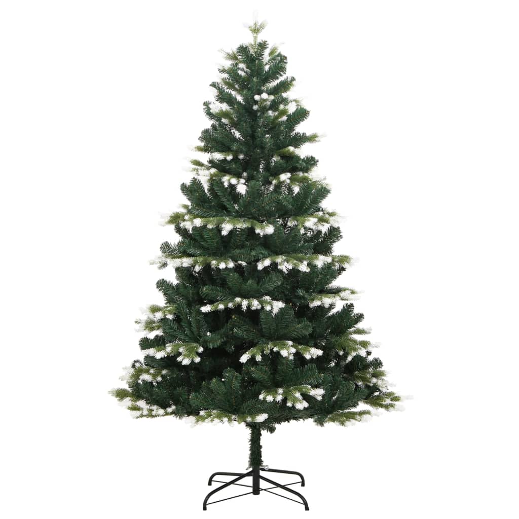 kunstigt juletræ med sne 210 cm hængslet