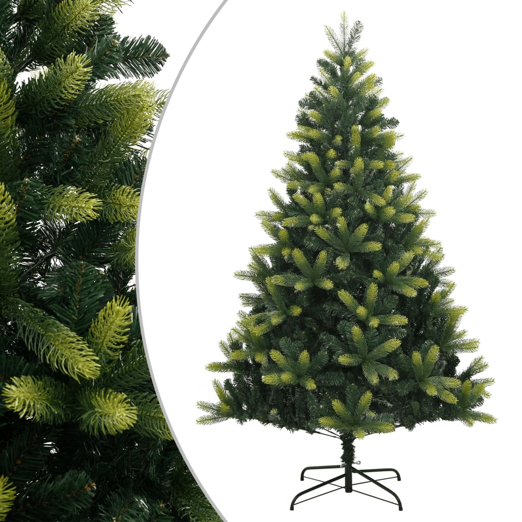 kunstigt juletræ med juletræsfod 150 cm hængslet