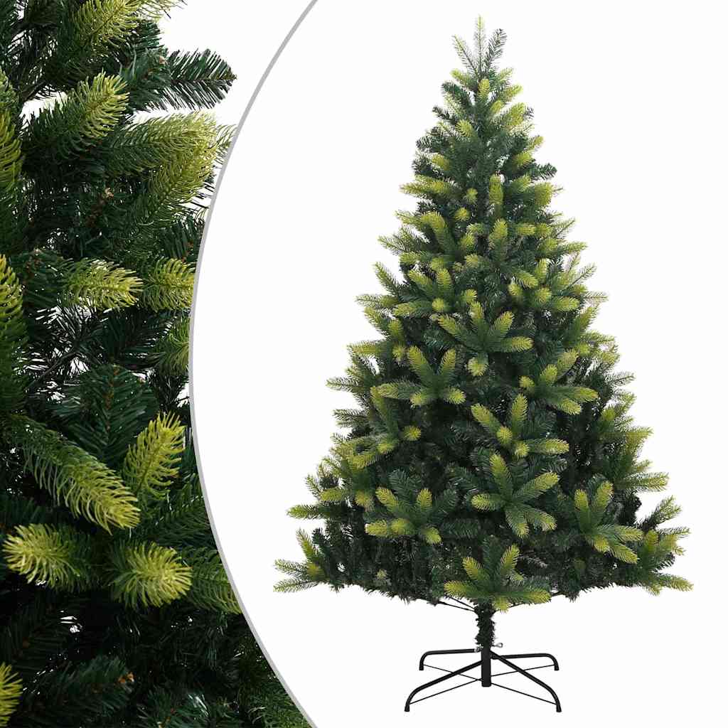 kunstigt juletræ med juletræsfod 210 cm hængslet