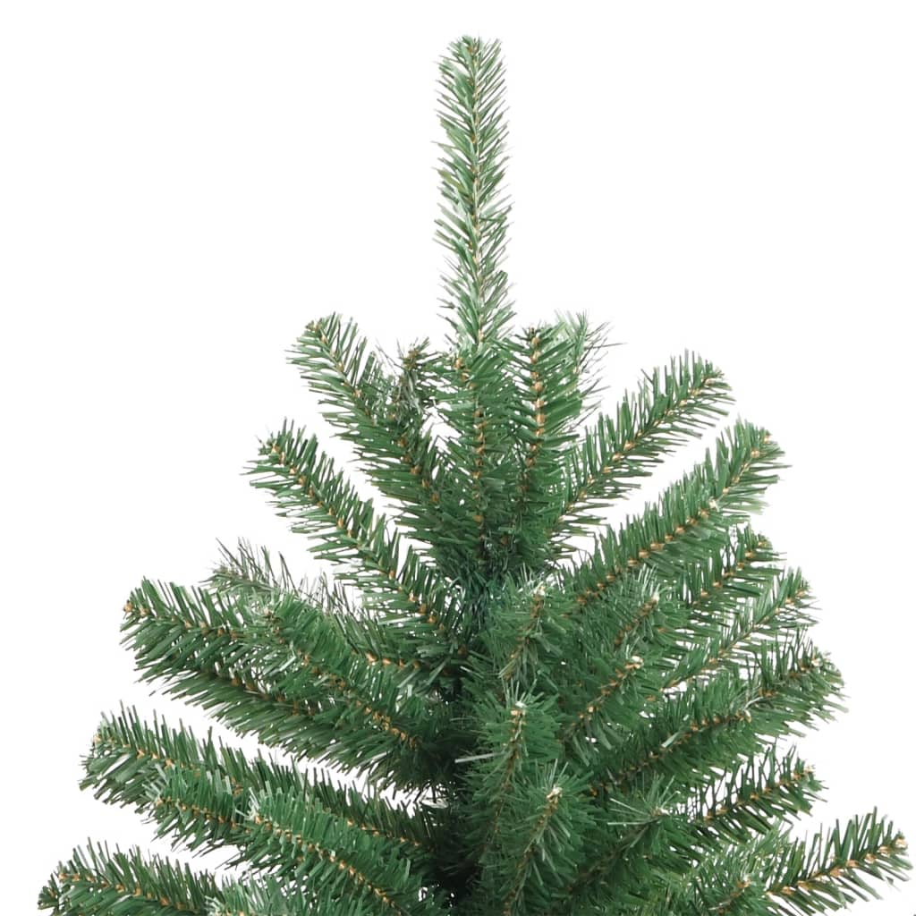 kunstigt juletræ med juletræsfod 150 cm hængslet grøn