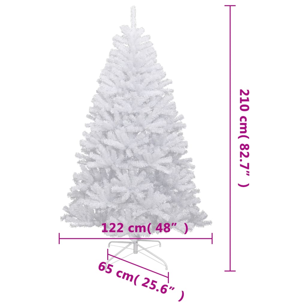 kunstigt juletræ med sne 210 cm hængslet