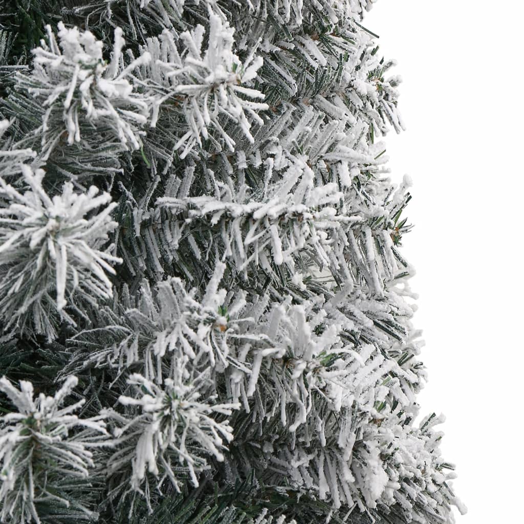 smalt juletræ med juletræsfod og sne 270 cm PVC
