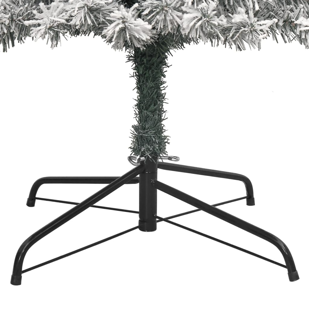 smalt juletræ med juletræsfod og sne 270 cm PVC