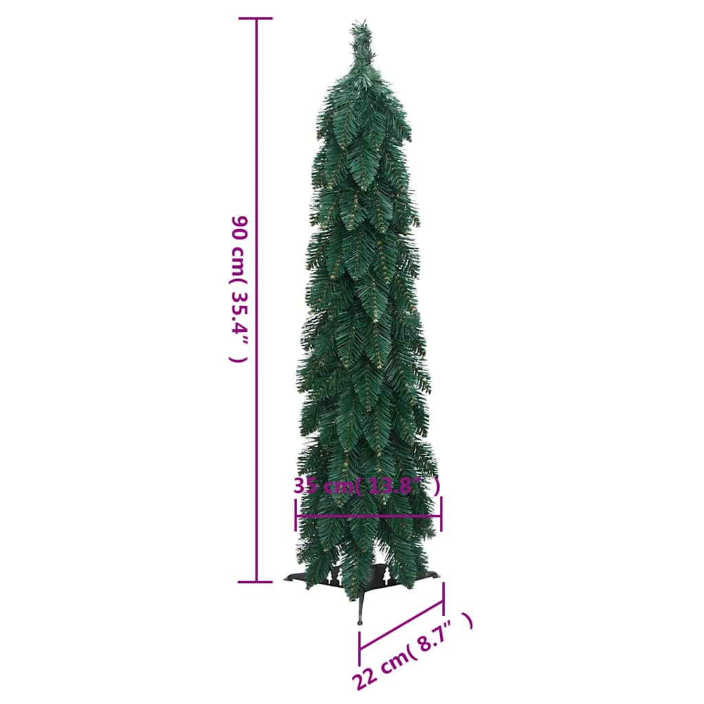 kunstigt juletræ med 45 LED'er 90 cm