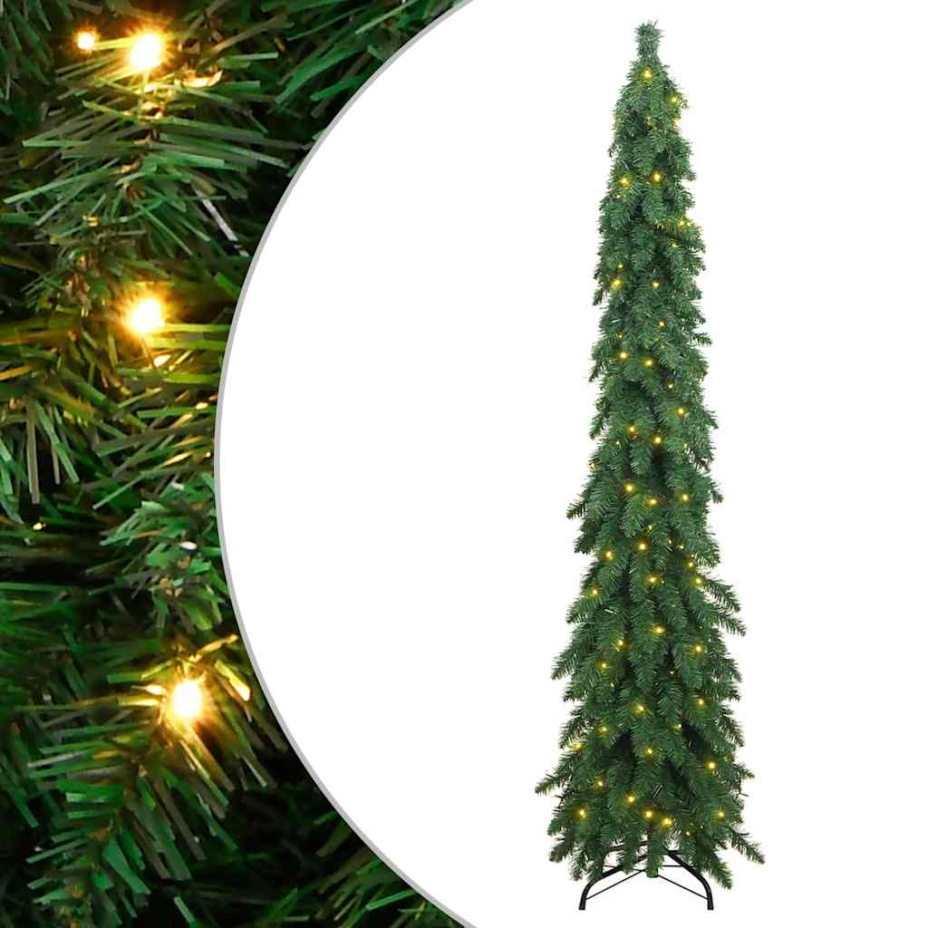 kunstigt juletræ med 130 LED'er 210 cm
