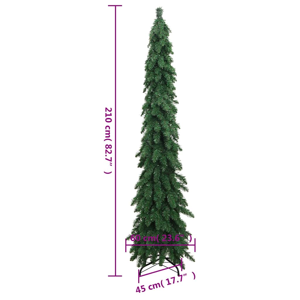 kunstigt juletræ med 130 LED'er 210 cm