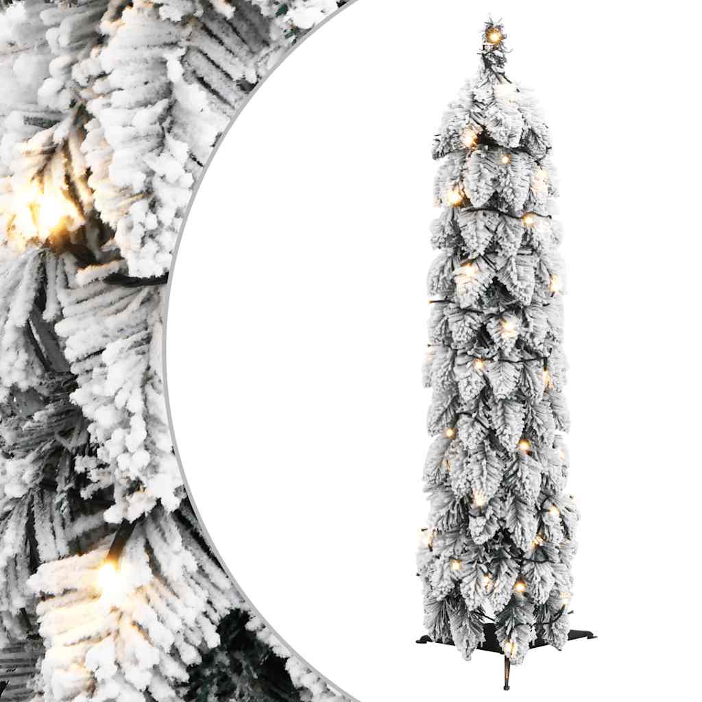 kunstigt juletræ med 30 LED'er og sne 60 cm