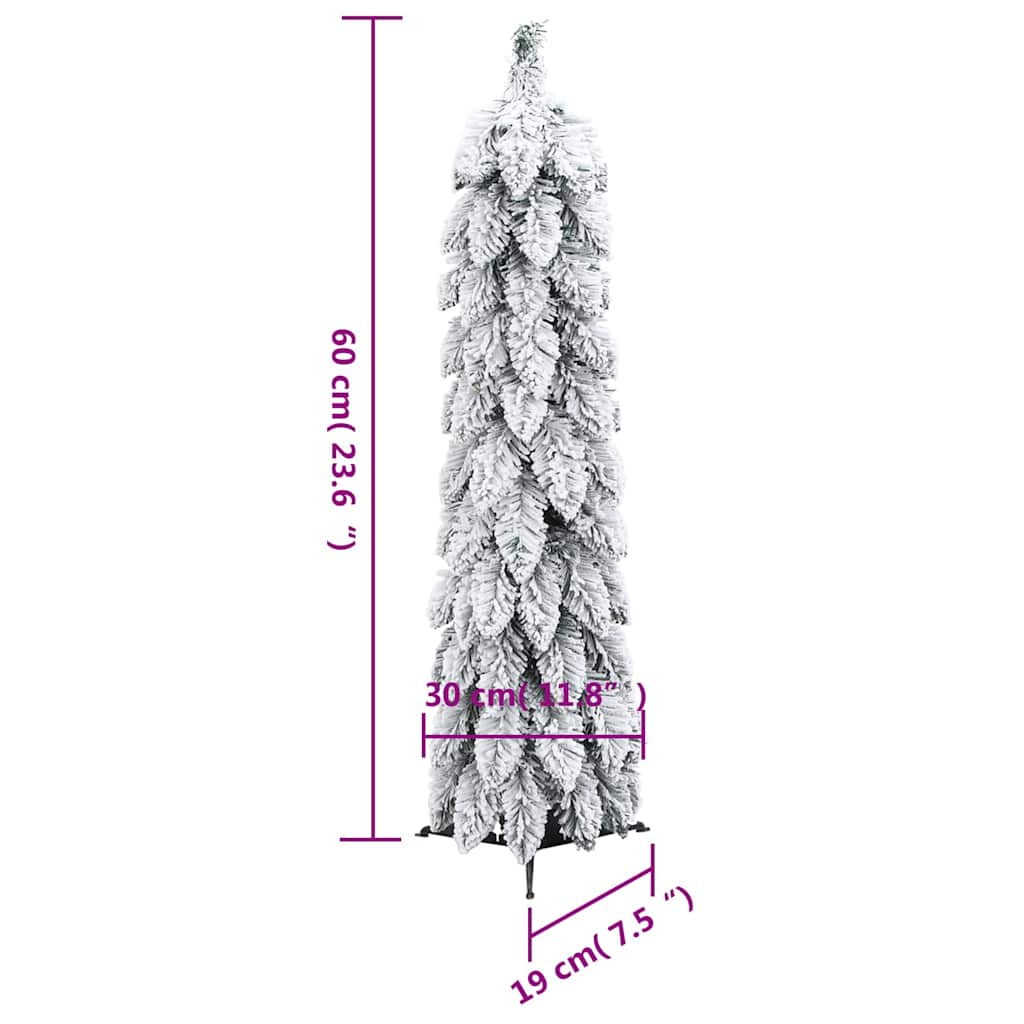 kunstigt juletræ med 30 LED'er og sne 60 cm