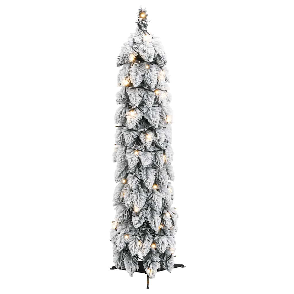 kunstigt juletræ med 30 LED'er og sne 60 cm